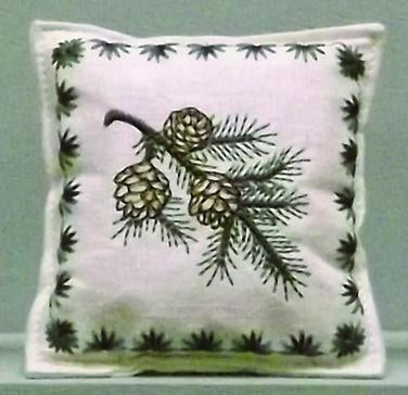 Balsam Fir Pillow, Embroidered