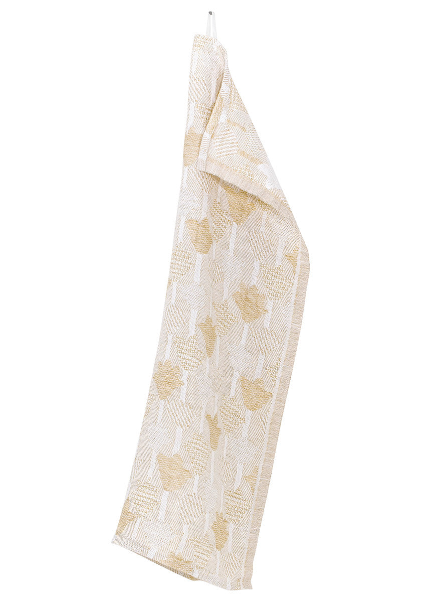 Lapuan Kankurit Tulppaani Tea Towel, White/Gold