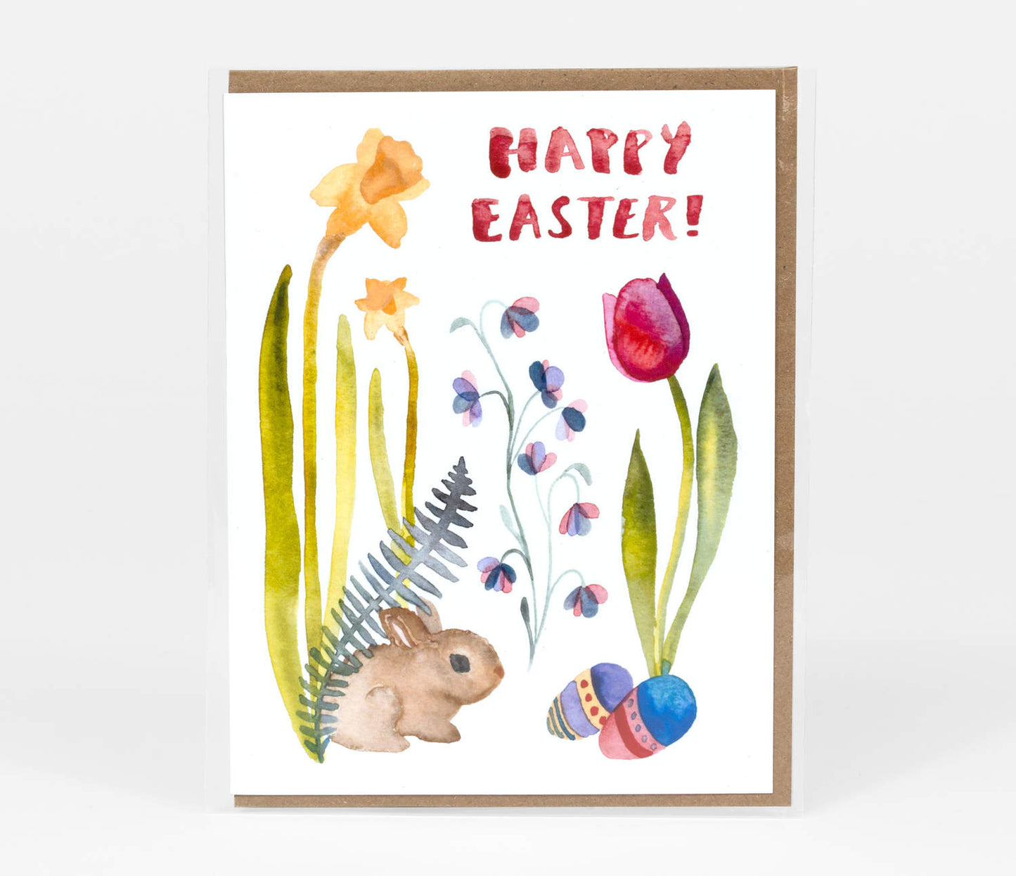 Daffodils and Tulips Happy Easter Card