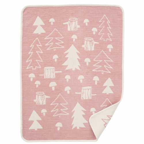 Organic Cotton Mushroom Pink Blanket - Klippan