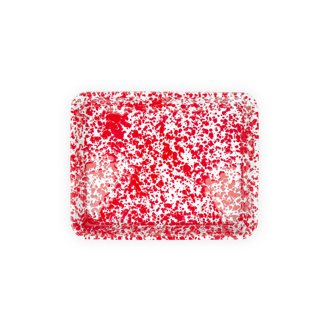 Splatter Red & White Small Rectangular Tray - Crow Canyon Home