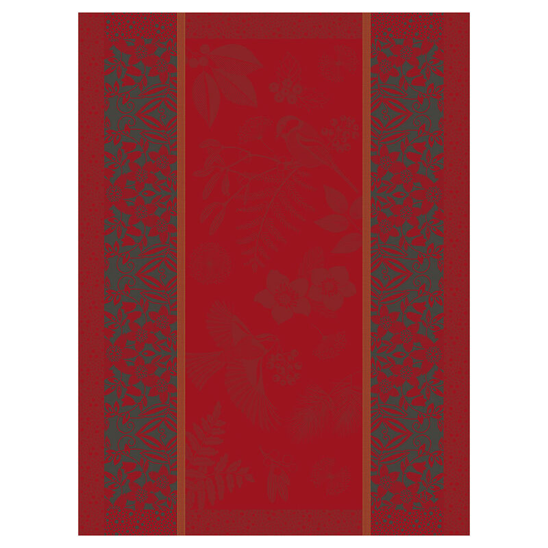 Le Jacquard Francais Tea Towel - Poésie d'hiver Red