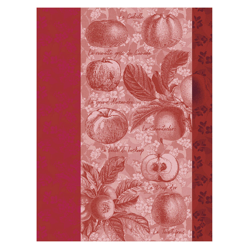 Le Jacquard Francais Tea Towel - Pommes à croquer Red