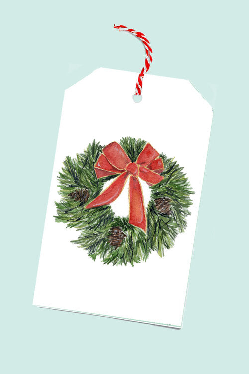 Christmas Wreath Gift Tag - Package of 6 - Grace Langdon Art